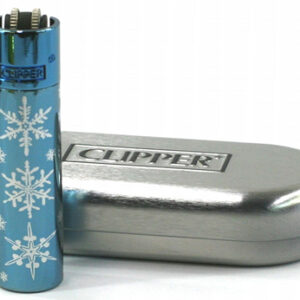 Briquet Clipper, thème hivers, en métal avec son étuis